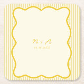 バタモダンーイエロー結婚ズ スクエアペーパーコースター (正面)