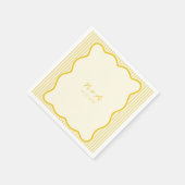 バタモダンーイエロー結婚ズ スタンダードカクテルナプキン (角)