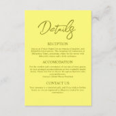 バタモダンーイエロー結婚詳細 エンクロージャーカード (正面)