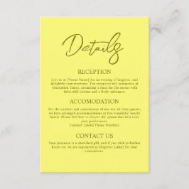バタモダンーイエロー結婚詳細 エンクロージャーカード