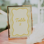 バタモダンー結婚イエローのテーブル番号 招待状