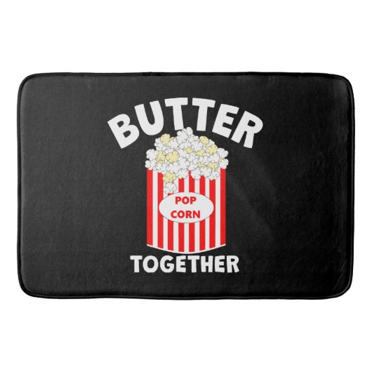 バターでひとつになる映画ポップコーン バスマット (正面)