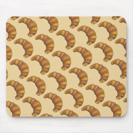 バターのフレーク状ゴールデンクロワッサンフランスのペストリー食品 マウスパッド (正面)