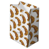 バターのフレーク状ゴールデンクロワッサンフランスのペストリー食品 ミディアムペーパーバッグ (裏面アングル)