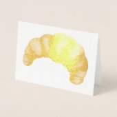 バターのフレーク状ゴールデンクロワッサンフランスのペストリー食品 箔カード (正面)