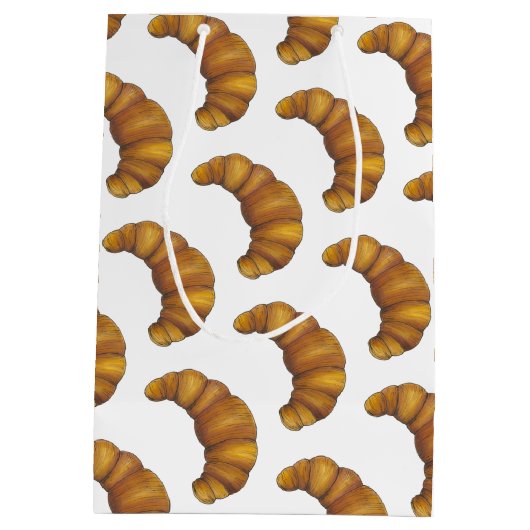 バターの風味豊かなパリパリのゴールデンクロワッサン フランスの焼き菓子 ミディアムペーパーバッグ (裏面)