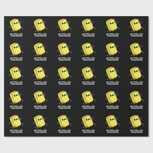 バターは決して食べ物をパンおもしろいダークBGよりも遅い ラッピングペーパー (フラット)