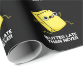 バターは決して食べ物をパンおもしろいダークBGよりも遅い ラッピングペーパー (ロールコーナー)