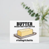 バターは食べ物の味を良くするTalingItLikeItIs ポストカード (スタンド正面)