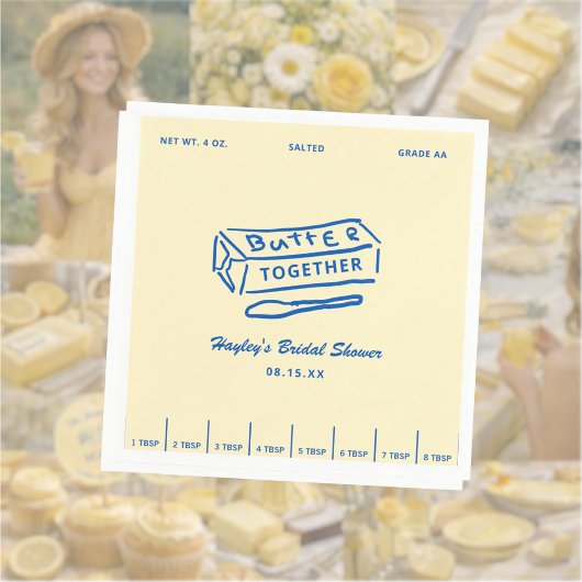 バターを一緒にして黄色の結婚前お披露目パーティー スタンダードカクテルナプキン