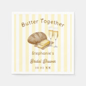 バターを合わせたパンとバターのブライダルシャワー スタンダードカクテルナプキン (正面)
