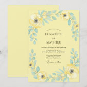 バターアクアフォリアージュユーカリの結婚式 招待状 (正面/裏面)