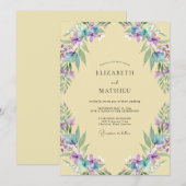 バターアメジスト藤の結婚式 招待状 (正面/裏面)
