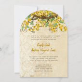バターイエローさくらんぼブロッサムティーステイン結婚ズ 招待状 (正面)