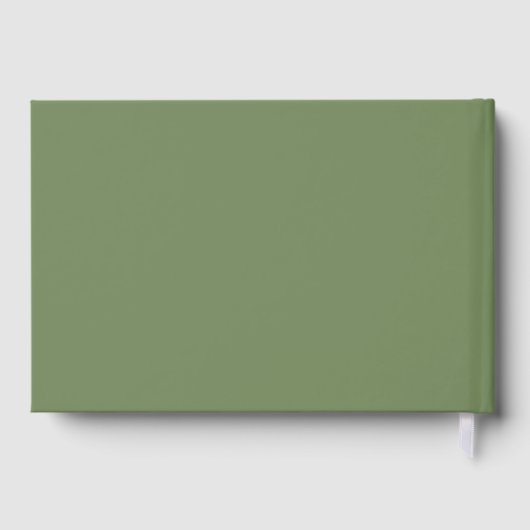 バターイエローとセージのミニマル結婚リスト ゲストブック (裏面)