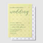 バターイエローとセージのミニマル結婚リスト ベラム紙招待状 (オフセット (招待状))