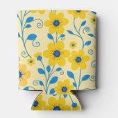 バターイエローとブルーのフローラ 缶クーラー (裏面)