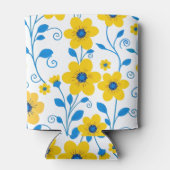 バターイエローとブルーのフローラ 缶クーラー (裏面)