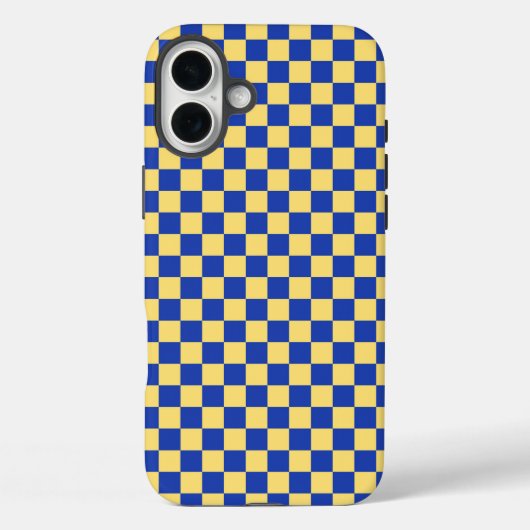 バターイエローとブルーの市松模様 Case-Mate iPhoneケース (裏面)