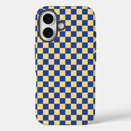 バターイエローとブルーの市松模様 Case-Mate iPhoneケース (裏面)
