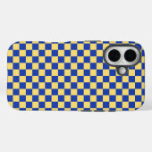 バターイエローとブルーの市松模様 Case-Mate iPhoneケース (裏面 (横))