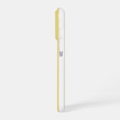 バターイエローのストライプ ピンクのクールなスマイル iPhoneケース (左側面)