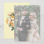 バターイエローのローズブーケ ウェディングシャワー 招待状 (正面/裏面)
