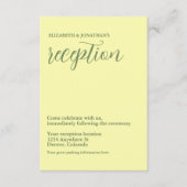 バターイエローアンドセージのミニマル披露宴 エンクロージャーカード (正面)