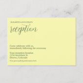 バターイエローアンドセージのミニマル披露宴 エンクロージャーカード (正面)