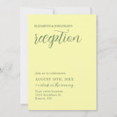 バターイエローアンドセージのミニマル披露宴 招待状 (正面)