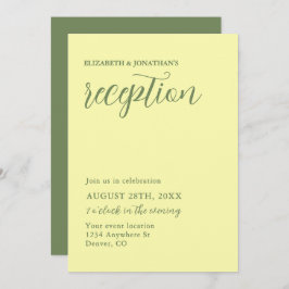 バターイエローアンドセージのミニマル披露宴 招待状