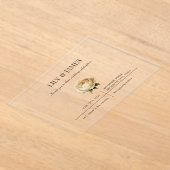 バターイエローウォーターカラークラシックフローラエレガント アクリル招待状 (レイダウン)