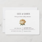 バターイエローウォーターカラークラシックフローラエレガント 招待状 (正面)