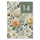 バターイエローウォーターカラーフローラエレガントな結婚式 テーブルナンバー (裏面)