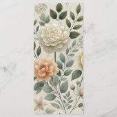 バターイエローウォーター色エレガントフローラとモダン メニュー (裏面)