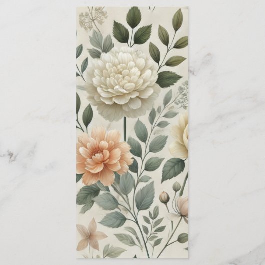 バターイエローウォーター色エレガントフローラとモダン メニュー (裏面)