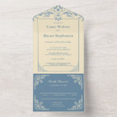 バターイエローエレガントオールインワンウェディング招待 オールインワン招待状 (内側)