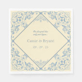 バターイエローエレガントリージェンシーフォーマルエラ結婚ーズ スタンダードランチョンナプキン (正面)