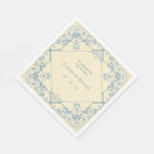 バターイエローエレガントヴィンテージコースタルシ結婚ック スタンダードランチョンナプキン (角)