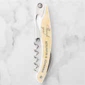 バターイエローカスタムウェディングありがとう好意 ソムリエナイフ (正面)