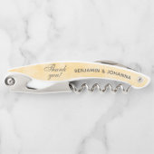 バターイエローカスタムウェディングありがとう好意 ソムリエナイフ (正面)