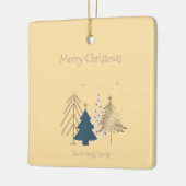 バターイエローグリーンピンク&金ゴールドクリスマスツリー セラミックオーナメント