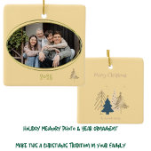 バターイエローグリーンピンク&金ゴールドクリスマスツリー セラミックオーナメント