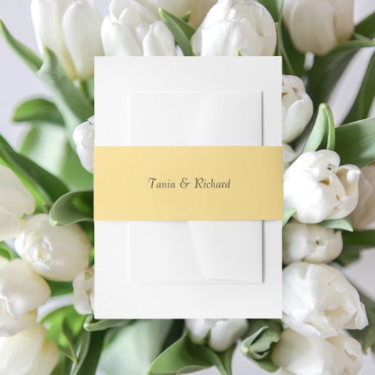 バターイエローシンプルのスタイル付き名結婚前 招待状ベリーバンド