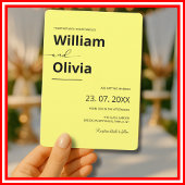 バターイエローシンプルエレガントミニマ結婚リスト 招待状