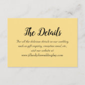 バターイエローシンプルスタイル結婚ズ詳細 エンクロージャーカード (正面)