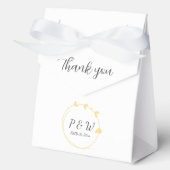 バターイエローシンプルハートリースモノグラム結婚ズ フェイバーボックス (正面)