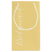 バターイエロースタイライズド結婚スクリプトの花嫁 スモールペーパーバッグ (裏面)