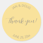 バターイエロースタイル化結婚された感謝 ラウンドシール (正面)