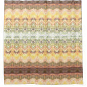 バターイエローズグリーンアンドコーラル シャワーカーテン (正面)